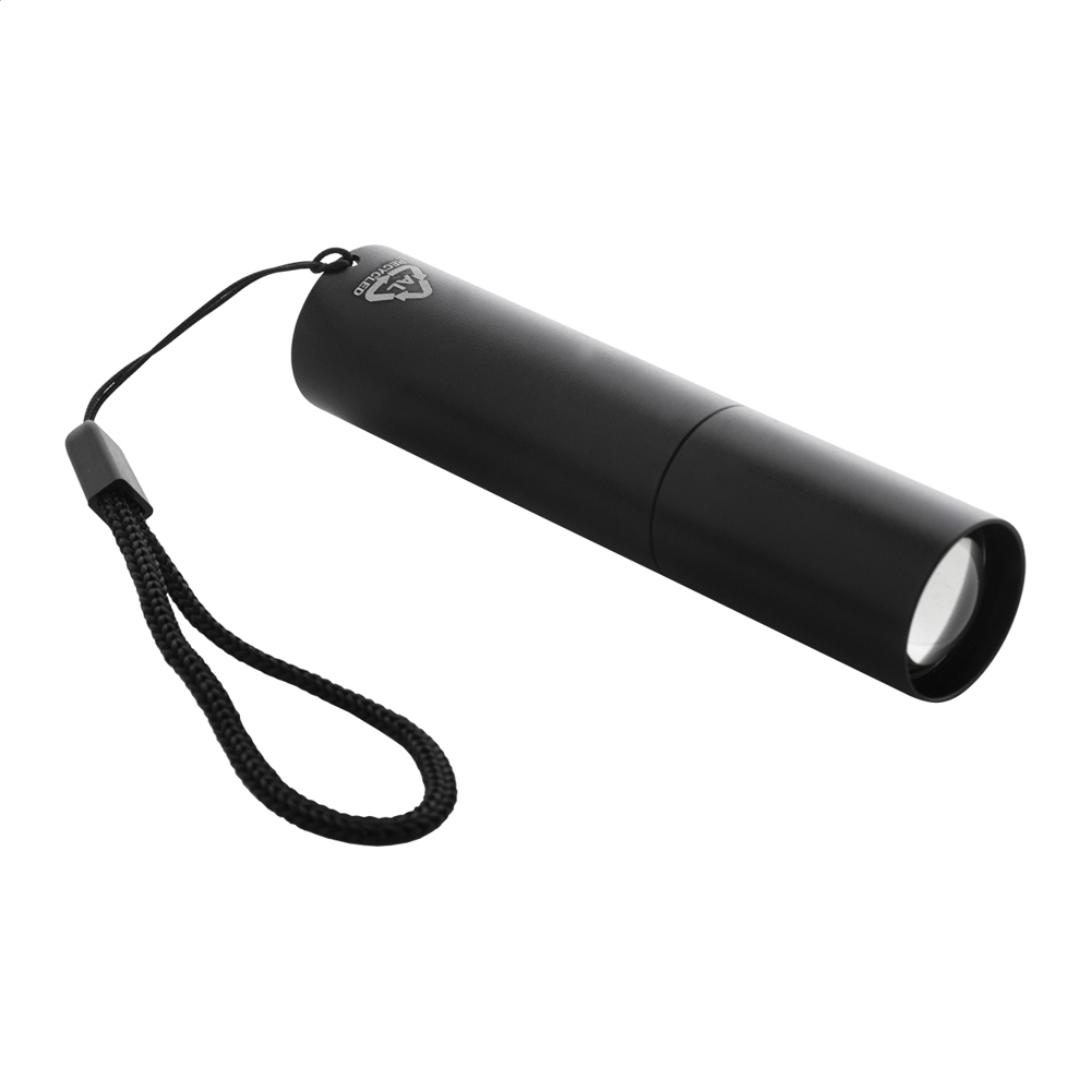 Chargelight Tone - lampe de poche rechargeable en aluminium recyclé - Noir