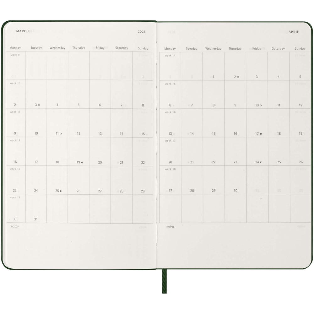 Agenda L hebdomadaire 12 mois Moleskine à couverture rigide