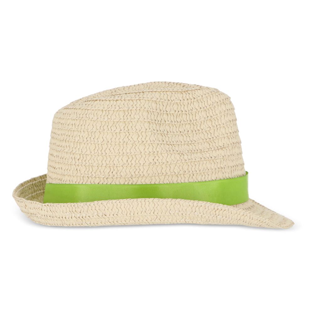 Chapeau de paille végétal avec bande colorée