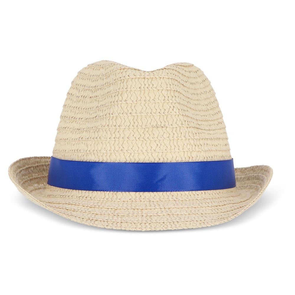 Chapeau de paille végétal avec bande colorée