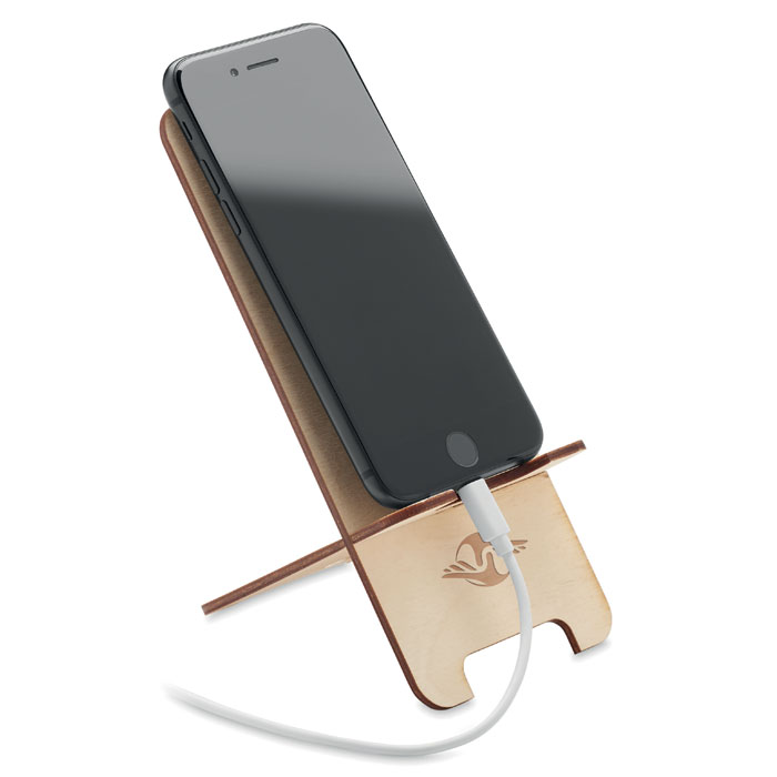 GROUW STAND - Dennenhouten telefoonhouder