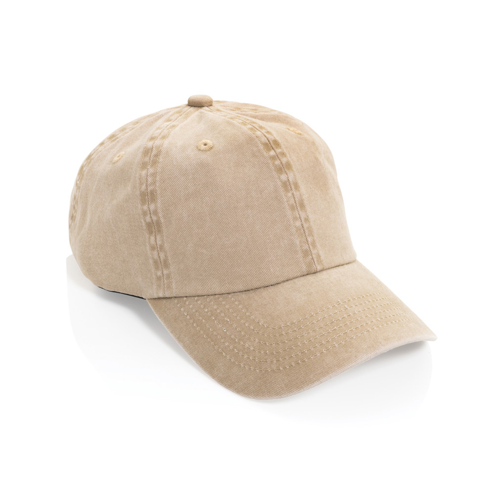 BEAU AWARE™ Washed 6 panel 270gsm cotton twill cap - beige (± PMS beige)
