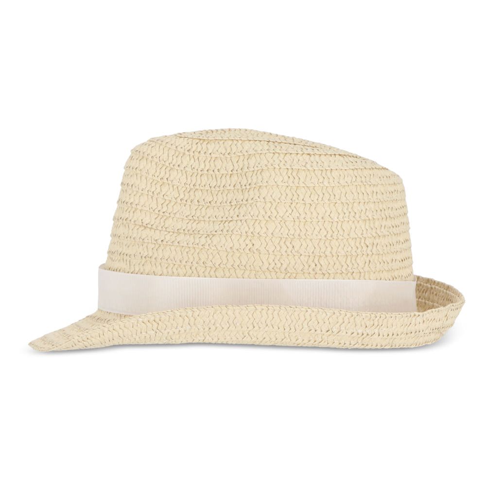 Chapeau de paille végétal avec bande colorée