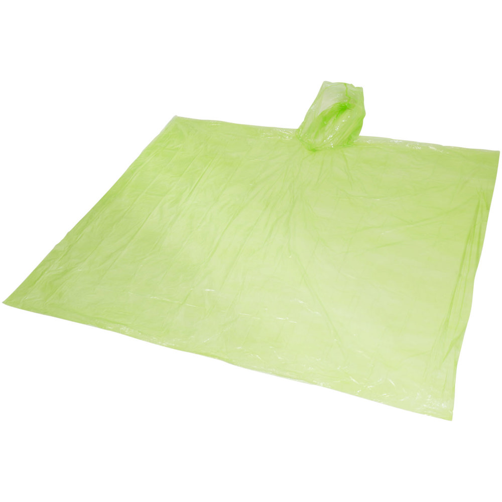 Mayan gerecyclede wegwerp regenponcho met opbergtasje - lime