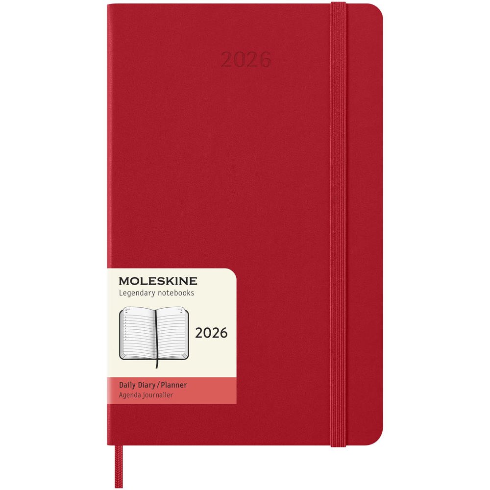 Agenda L quotidien 12 mois Moleskine à couverture rigide - Rouge écarlate