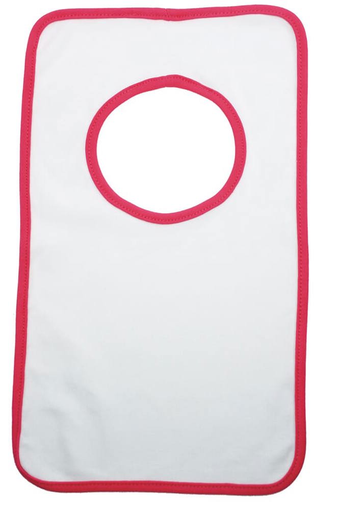 Bavoir en coton jersey 220 g/m²r - Blanc (WHITE) / Rose