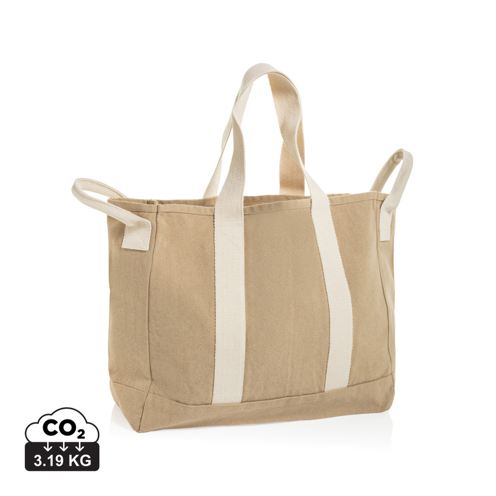 Sac de plage BEAU AWARE™ en toile recyclée 400 g/m², avec po