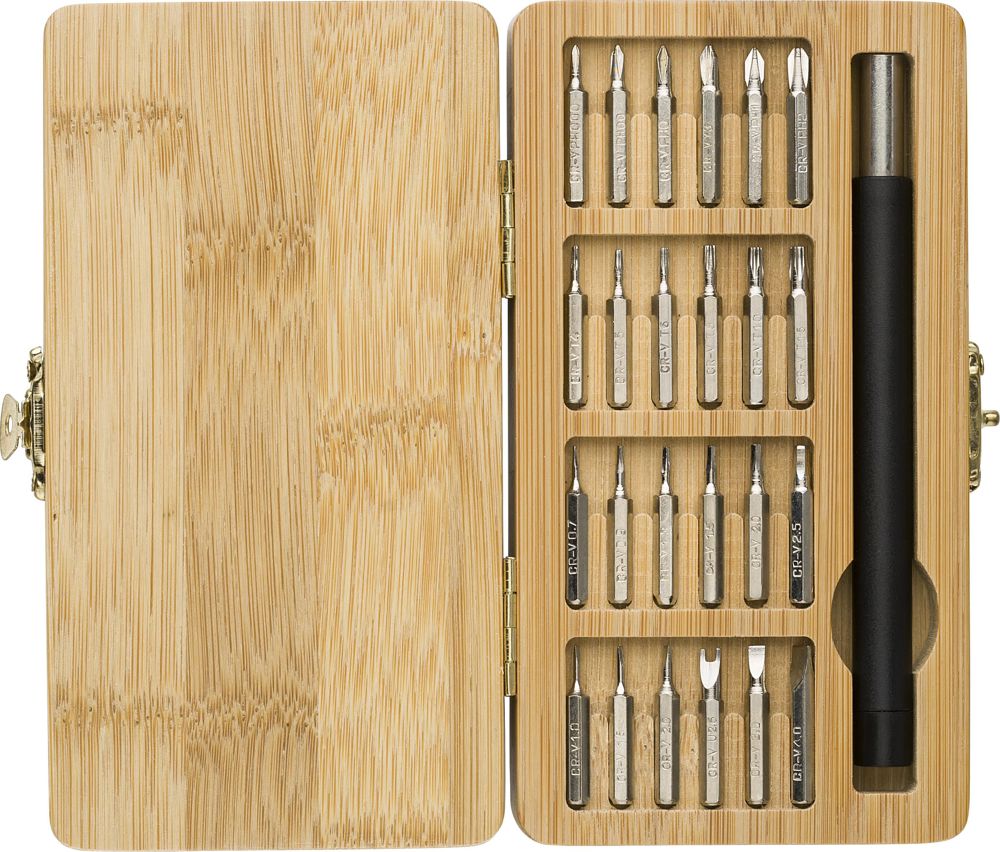 Boîte à outils dans un étui en bambou Willow