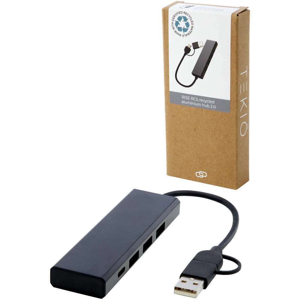 Concentrateur USB 2.0 Rise en aluminium recyclé certifié RCS