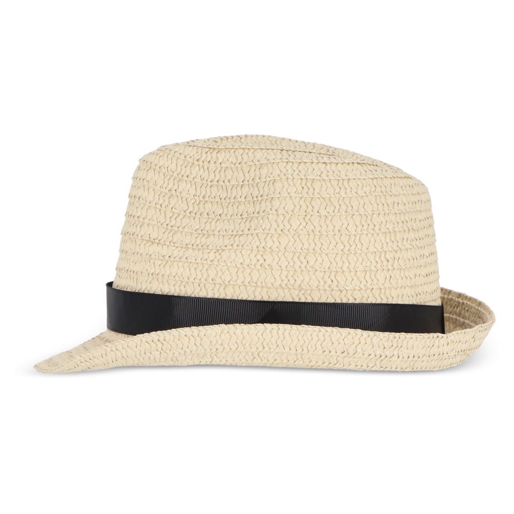 Chapeau de paille végétal avec bande colorée