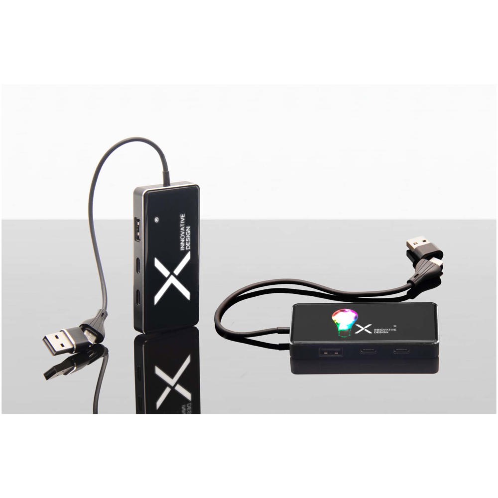 Concentrateur USB 8 en 1 avec double entrée et 6 ports SCX.design H20