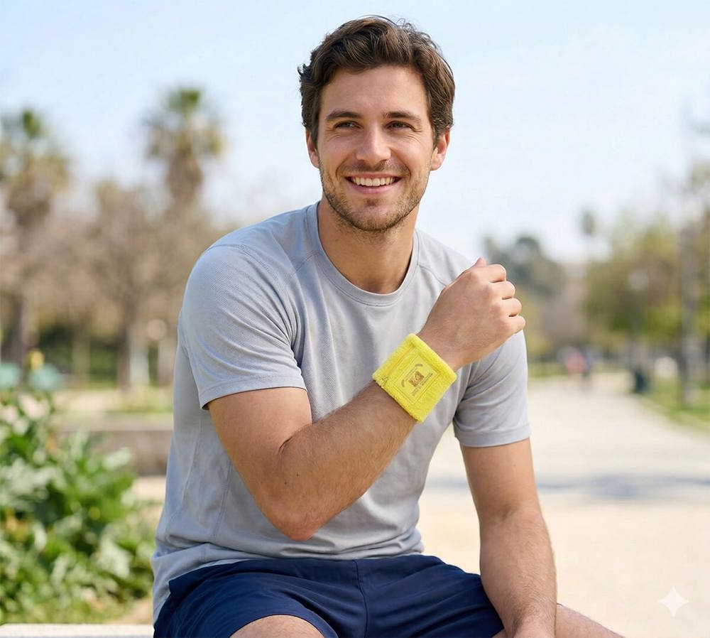 Bracelet avec étiquette et pochette zippée