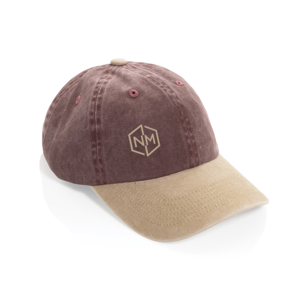 BEAU AWARE™ Washed 6 panel 270gsm cotton twill two tone cap