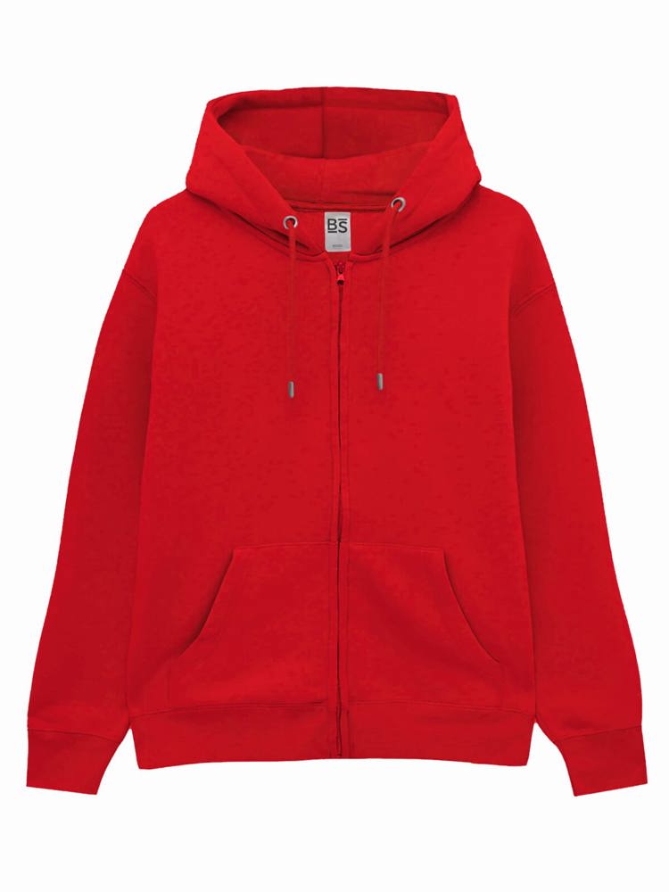 BS Chili sweat à capuche zippé, 280 gr/m² - Rouge (PMS 186c)