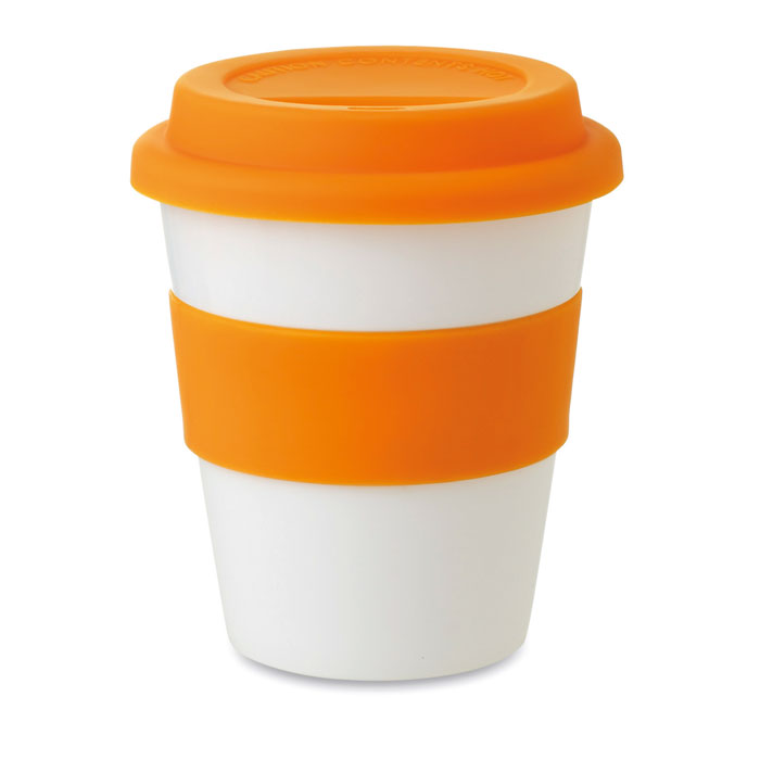 ASTORIA - Gobelet PP, couvercle silicone - Orange