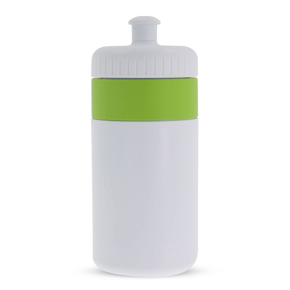 Bidon de sport avec bord 500ml - Blanc / Vert clair