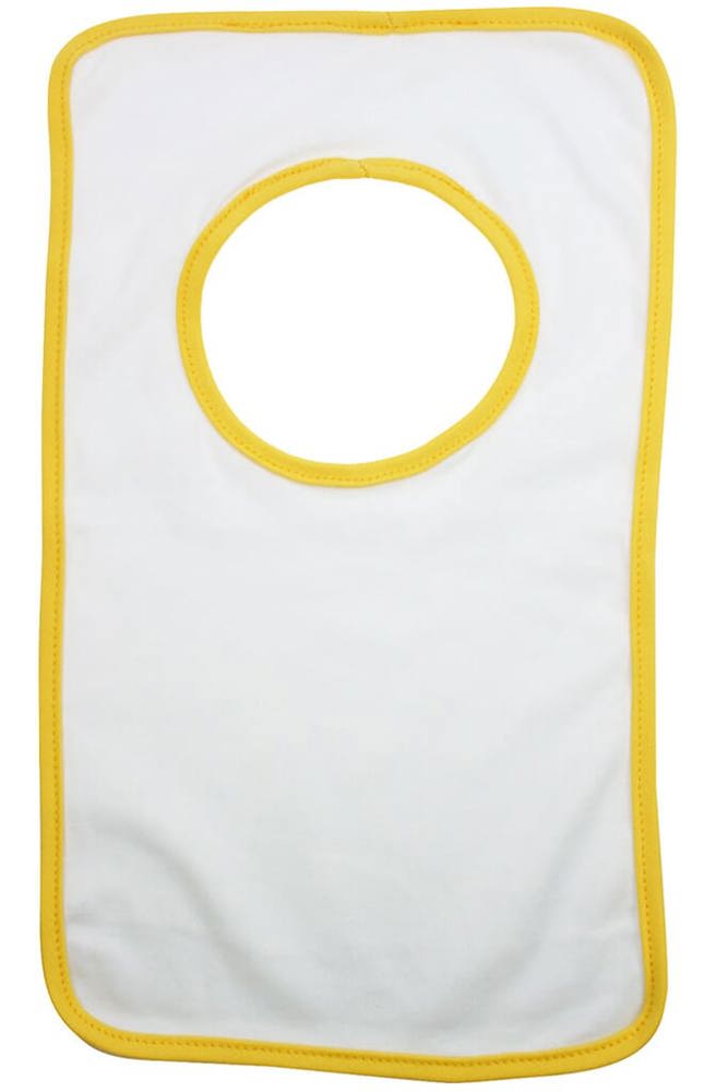 Bavoir en coton jersey 220 g/m²r - Blanc (WHITE) / Jaune