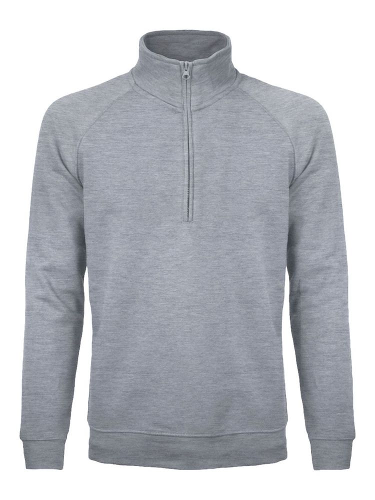 BS Sirio pull demi-zip, 280 gr/m² - Gris mêlée (PMS Cool Grey 7C)