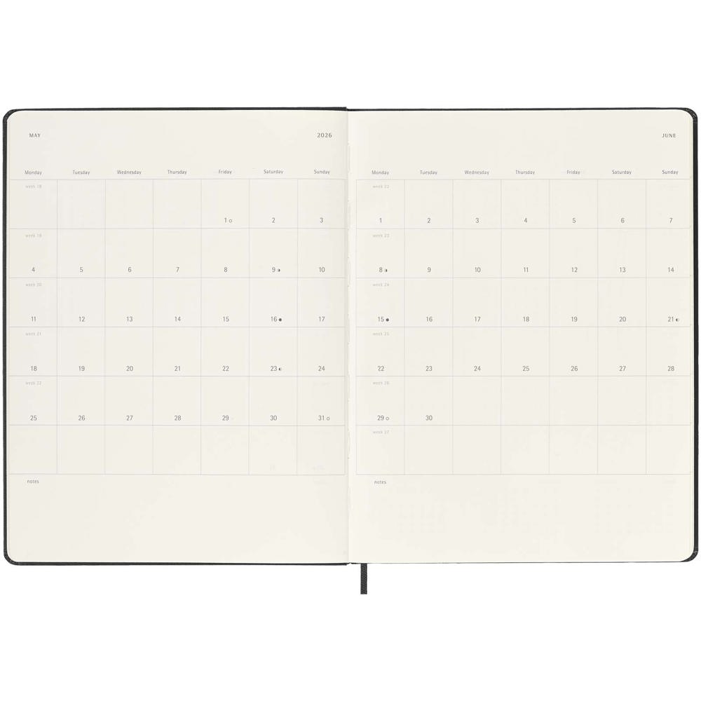 Agenda XL hebdomadaire 12 mois Moleskine à couverture rigide