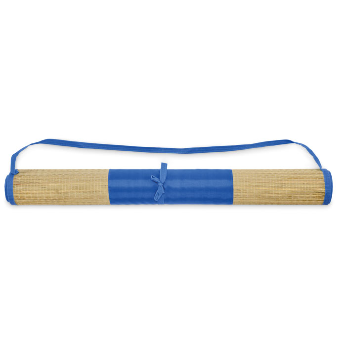 RAFIA - Natte plage paille naturelle - Bleu Royal