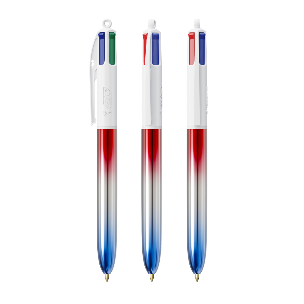 BIC® 4 Colours® Flags Collection - Bleu - argent - rouge