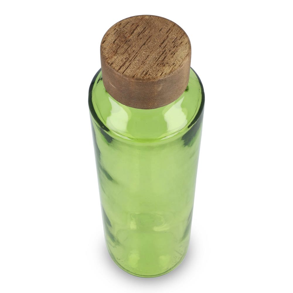 Bouteille d'eau en verre recyclé InSideOut ReuuZ avec bouchon en bois 650 ml