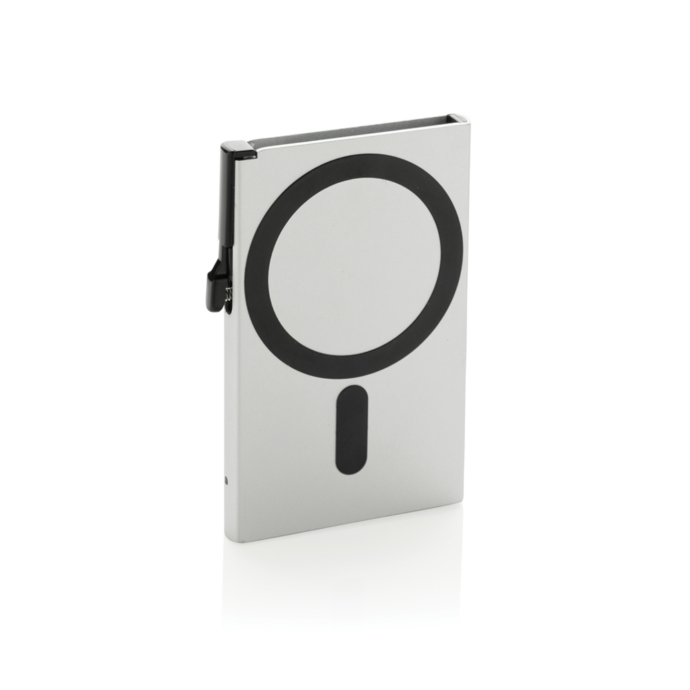 Porte-cartes magnétique pour téléphone en aluminium - argent (± PMS 428)