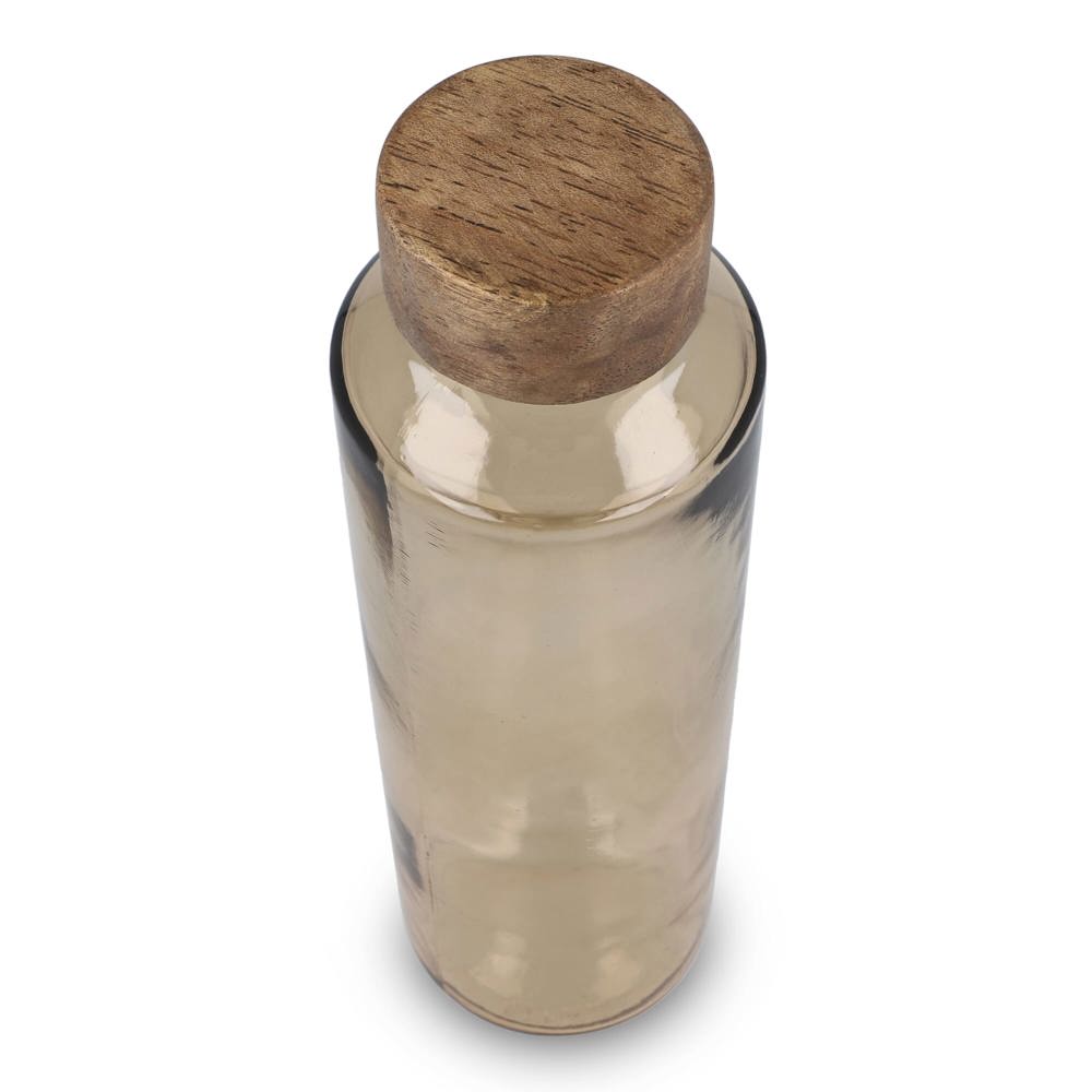 Bouteille d'eau en verre recyclé InSideOut ReuuZ avec bouchon en bois 650 ml