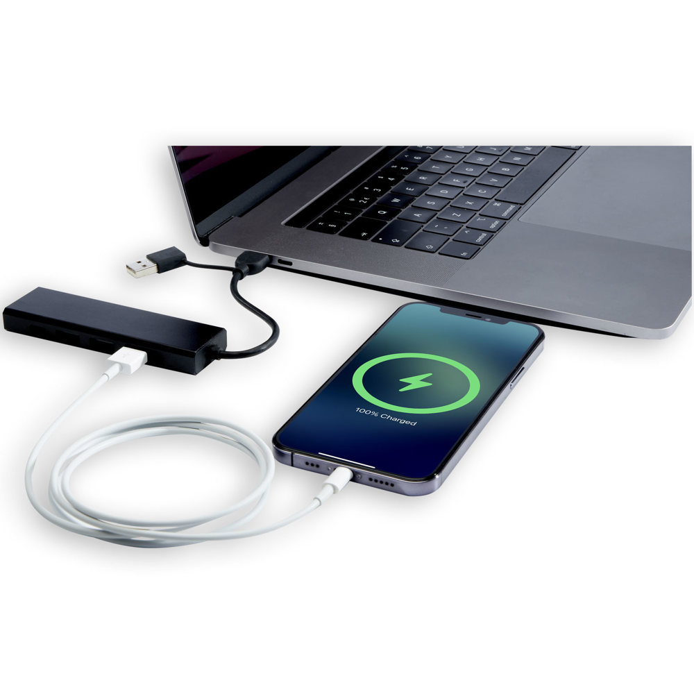Concentrateur USB 2.0 Rise en aluminium recyclé certifié RCS
