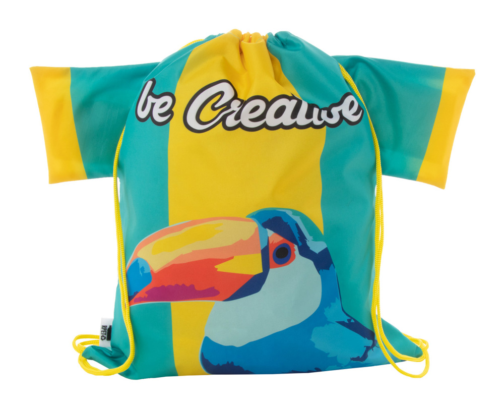 CreaDraw T RPET - custom made trekkoord tas - geel/wit