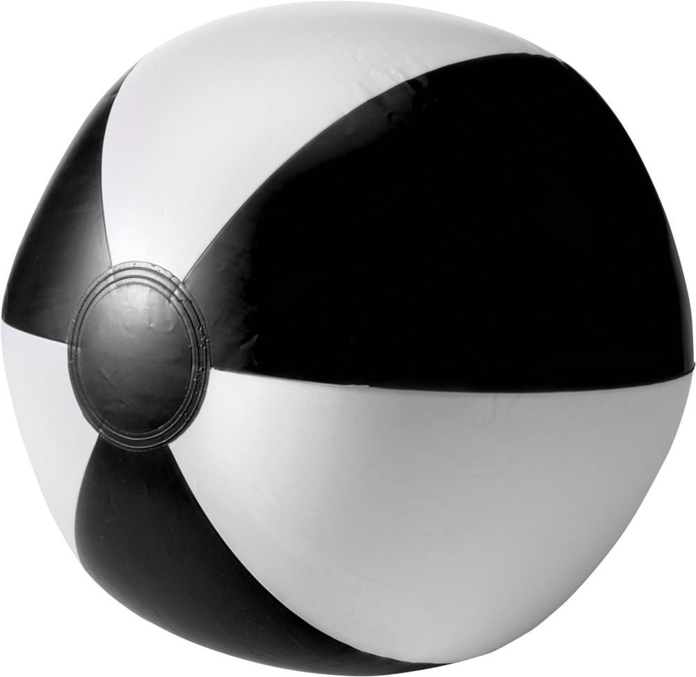 Ballon de plage gonflable en PVC Lola - Noir/Blanc