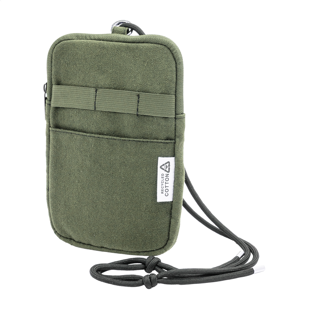 CanvaFon - gerecycled canvas crossbody mobiele tas - groen