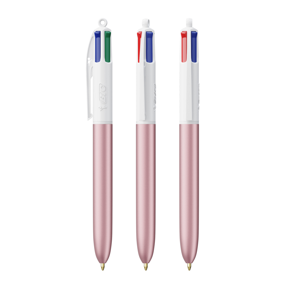 BIC® 4 Colours Glacé with Lanyard - Glacé rose - blanc