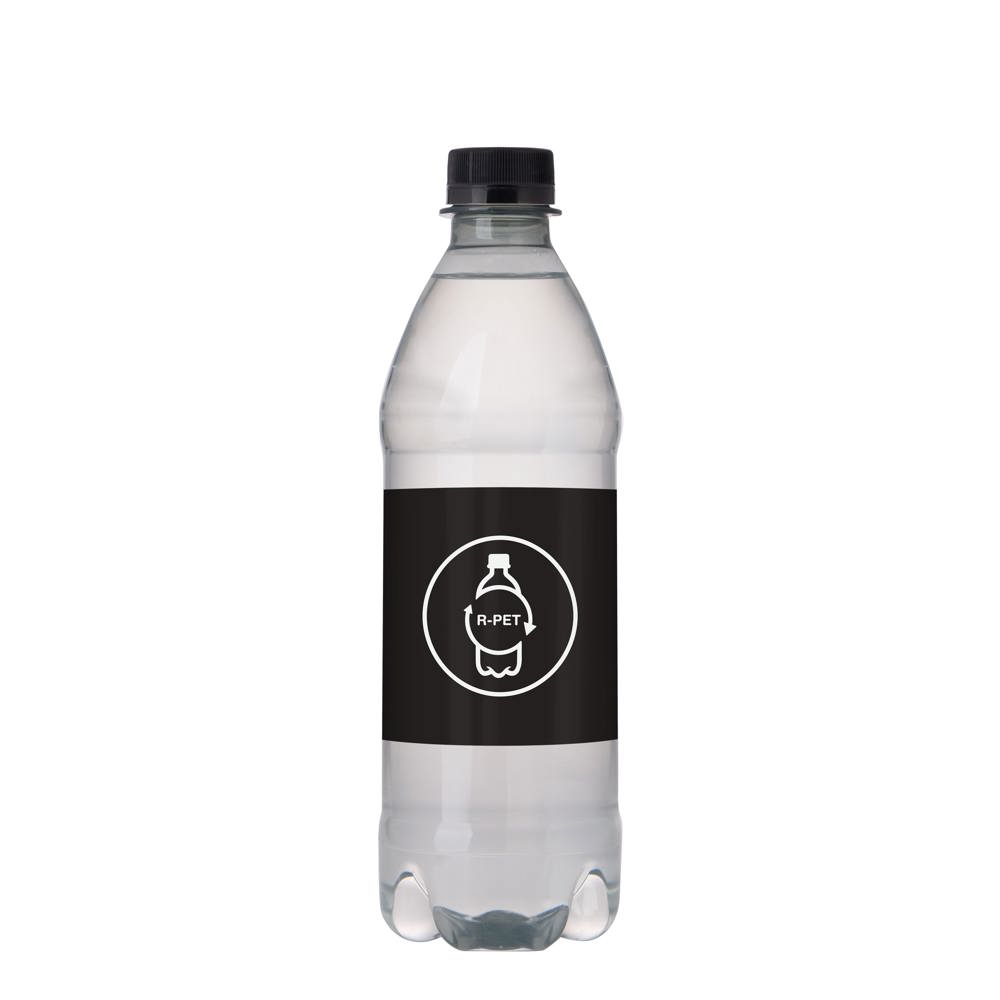 Bronwater 500 ml met draaidop - transparant/zwart
