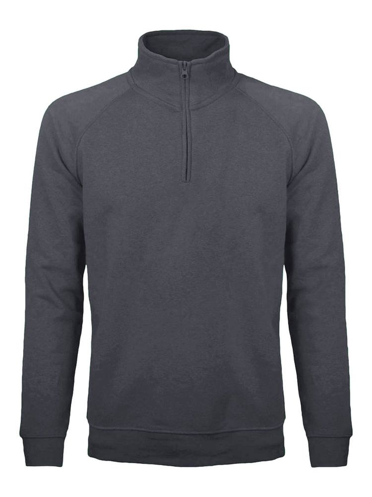 BS Sirio pull demi-zip, 280 gr/m² - Gris foncé (PMS 7540C)