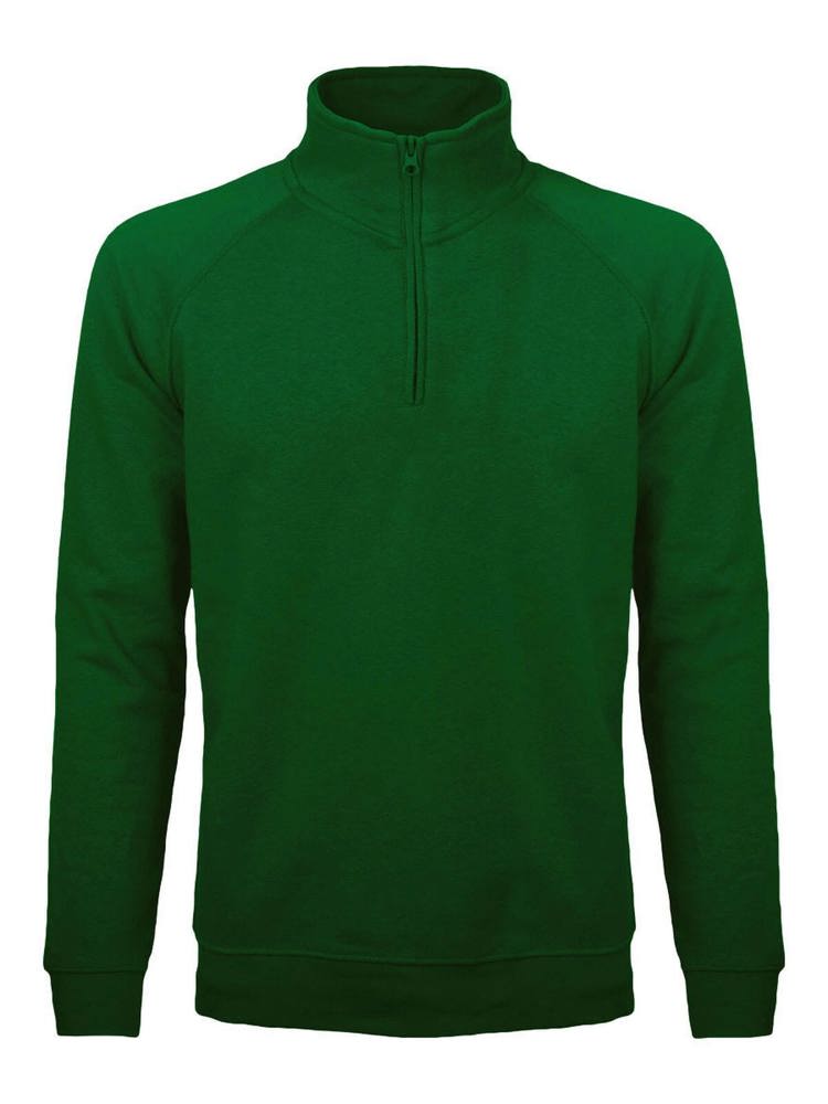 BS Sirio pull demi-zip, 280 gr/m² - Vert bouteille (PMS 2411C)