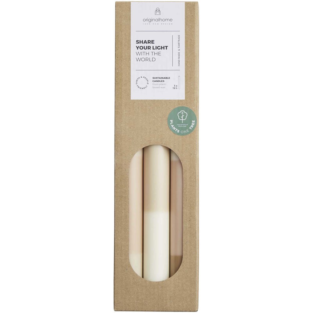 Bougies d’aspect craie Originalhome par lot de 4
