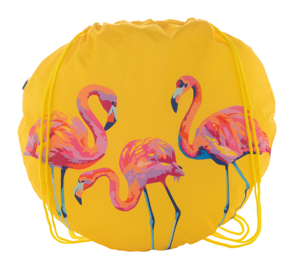 CreaDraw Circle - custom made tas met trekkoord - geel/wit