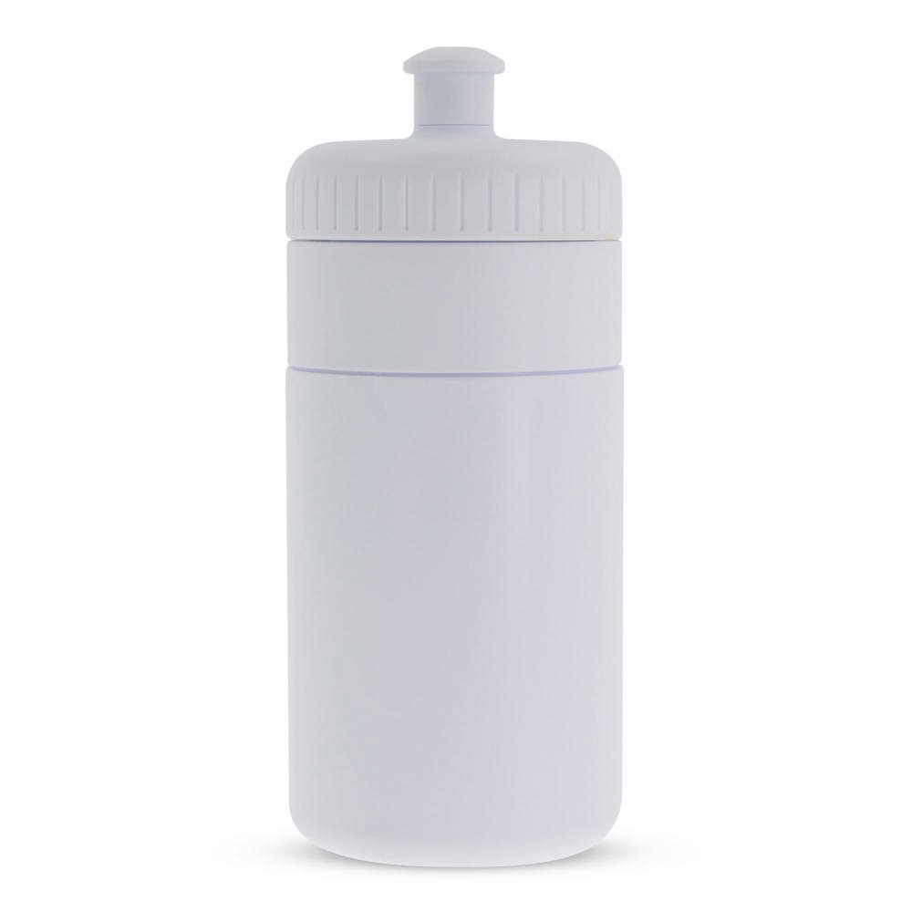 Bidon de sport avec bord 500ml - Blanc / Blanc