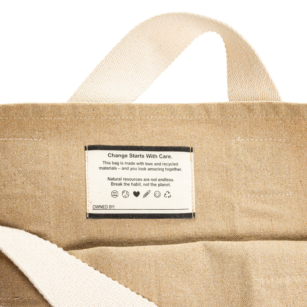 Sac de plage BEAU AWARE™ en toile recyclée 400 g/m², avec po