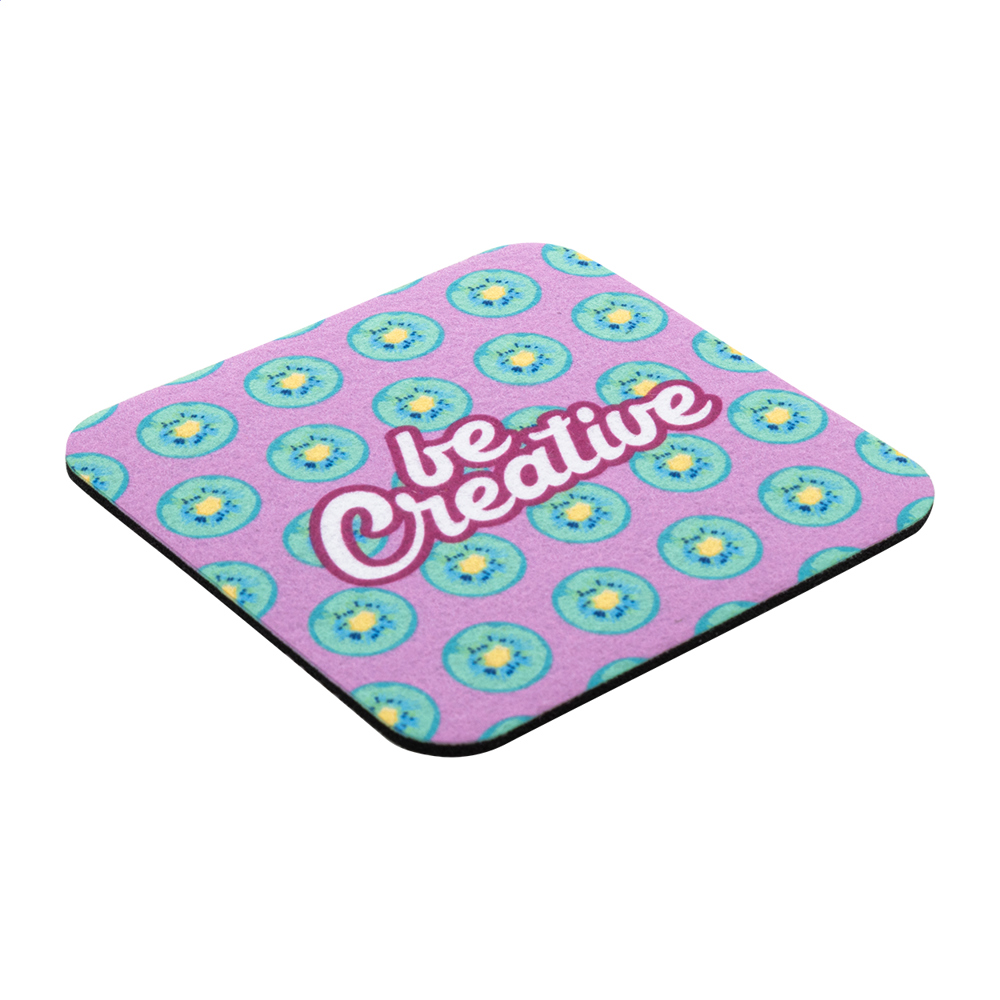 CreaFelt Drink Plus - Custom made RPET-vilten onderzetter, cirkel - wit