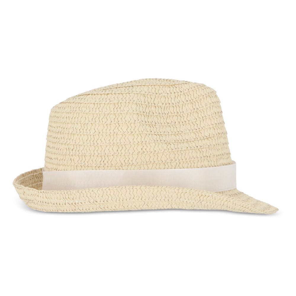 Chapeau de paille végétal avec bande colorée