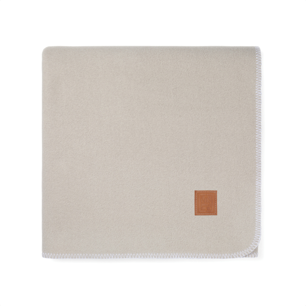 VINGA Moulton GRS RPET deken - beige, feather grey (± PMS beige/ ± PMS 15-1305 TPG)