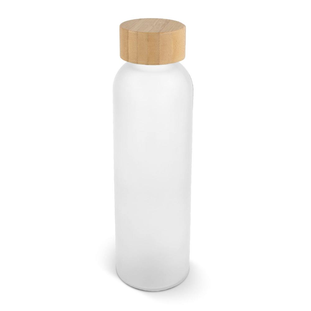 Bouteille d'eau verre &amp; bambou 500ml - Blanc