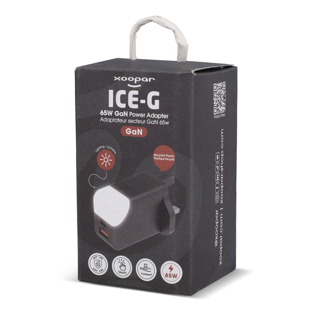 Adaptateur secteur Xoopar ICE-G 65 W GaN avec prise britannique