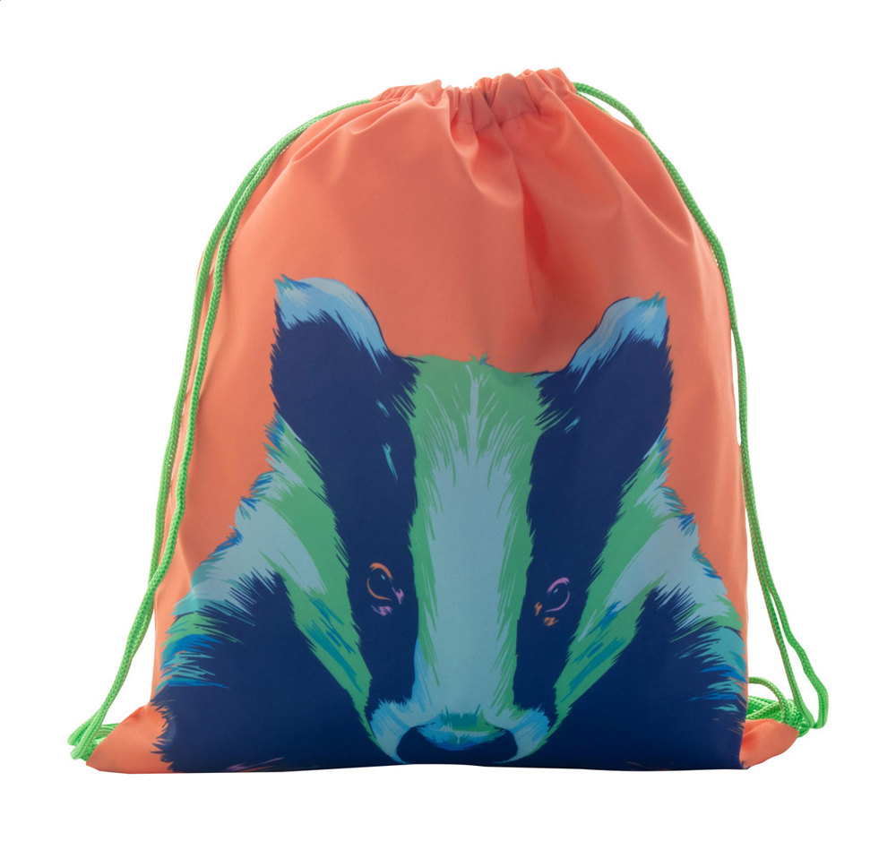 CreaDraw Kids - custom made gemaakte tas met trekkoordsluiting voor kinderen - groen/wit