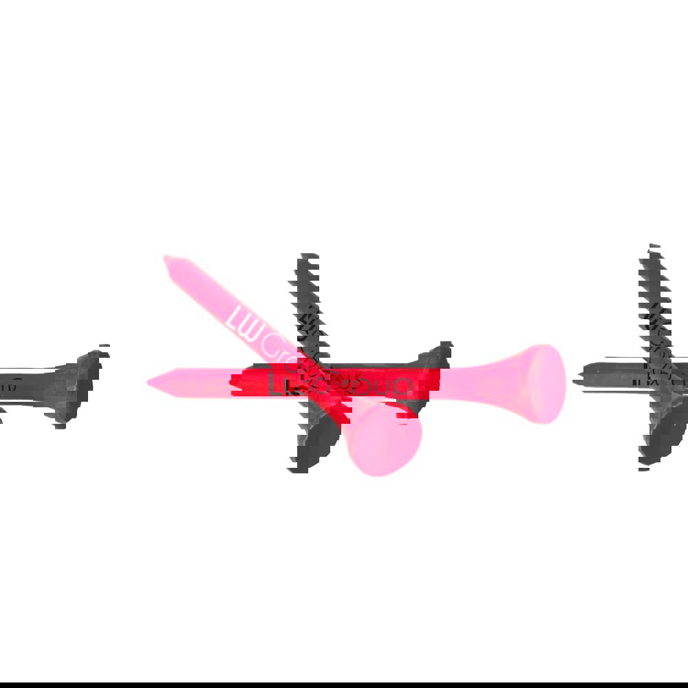 Bamboe houten tee 70 mm - Neon pink