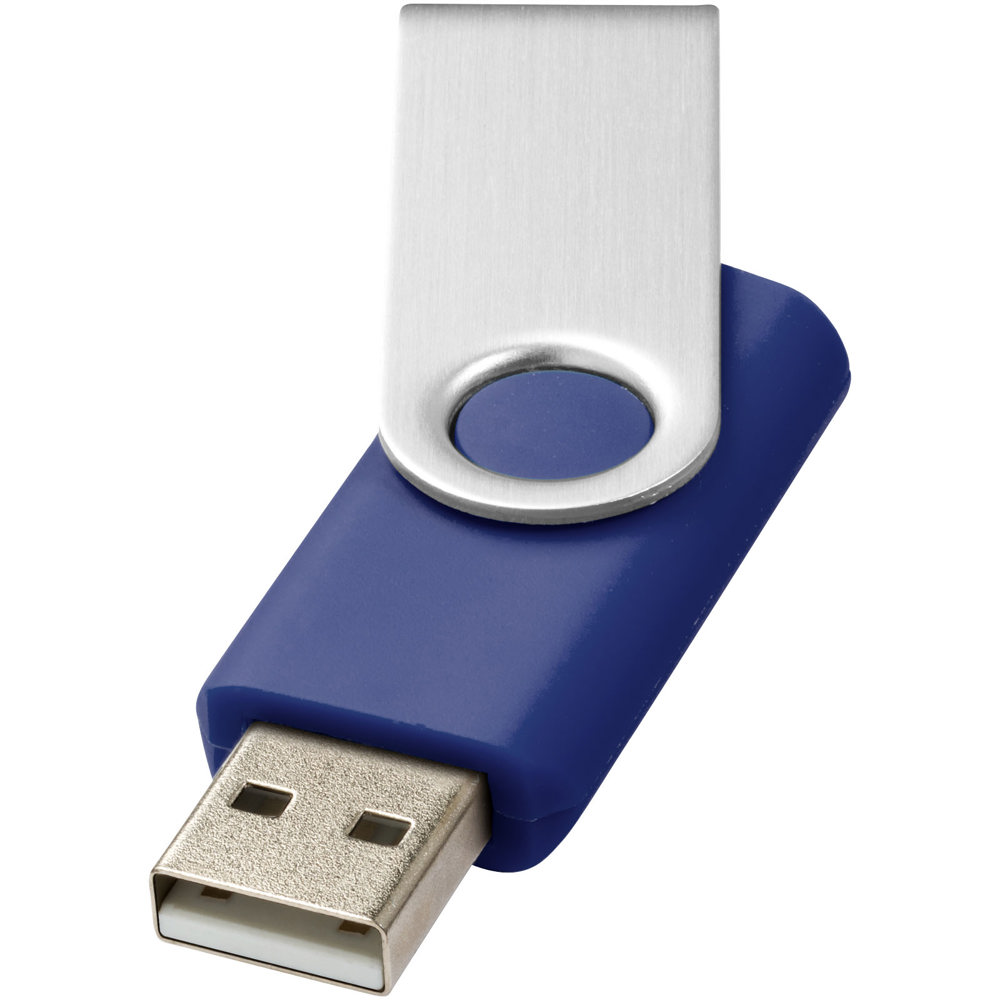 Clé USB 2 Go Rotate-basic - Bleu, Argent